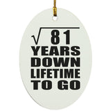 9th Anniversary Square Root of 81 Years Lifetime To Go - Oval Ornament