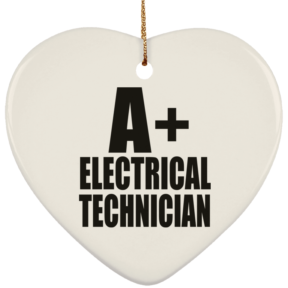 A+ Electrical Technician - Heart Ornament
