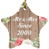 15th Anniversary Mr & Mrs Since 2009 - Star Ornament B