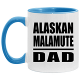 Alaskan Malamute Dad - 11oz Accent Mug Blue