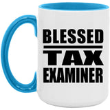 Blessed Tax Examiner - 15oz Accent Mug Blue