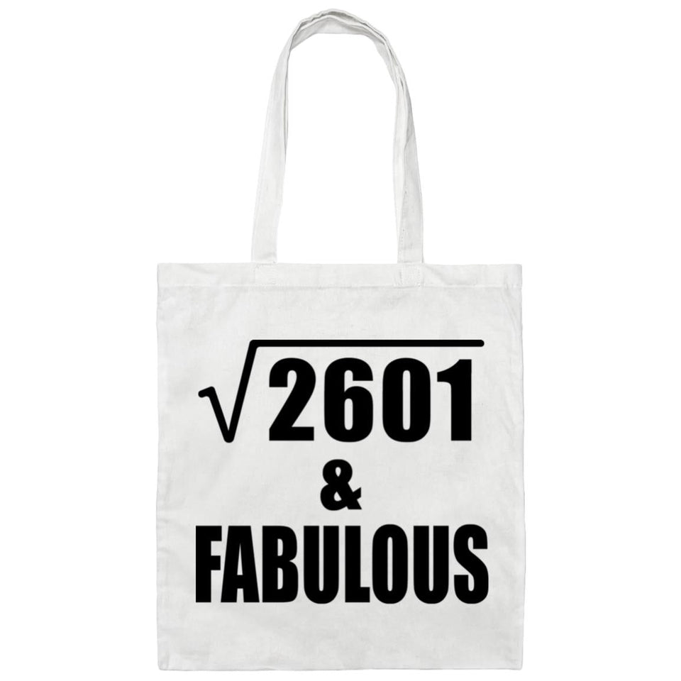 51st Birthday Square Root of 2601 & Fabulous - Tote Bag White