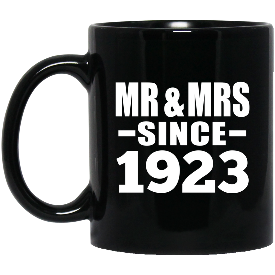 101st Anniversary Mr & Mrs Since 1923 - 11 Oz Coffee Mug Black