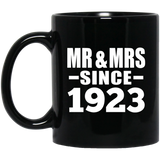 101st Anniversary Mr & Mrs Since 1923 - 11 Oz Coffee Mug Black
