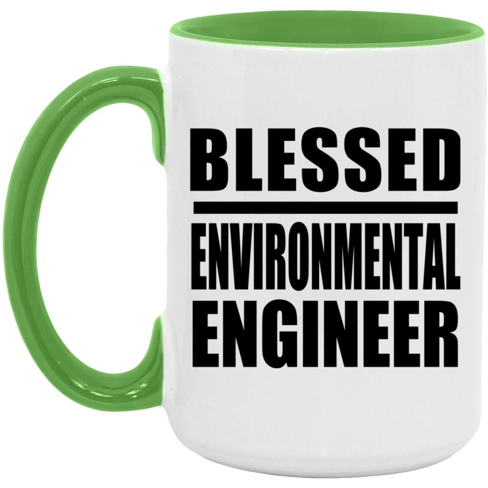 Blessed Environmental Engineer - 15oz Accent Mug Green