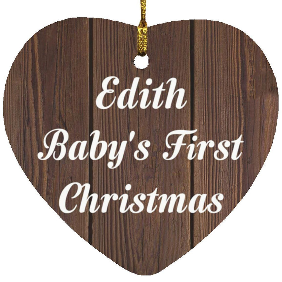 Edith Baby's First Christmas - Heart Ornament D
