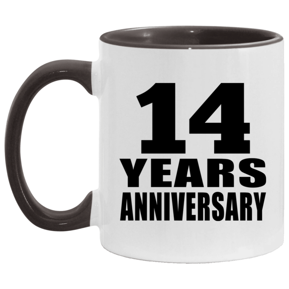 14th Anniversary 14 Years - 11oz Accent Mug Black