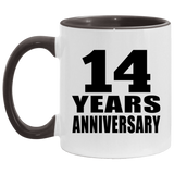 14th Anniversary 14 Years - 11oz Accent Mug Black