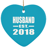 Husband Established EST. 2018 - Heart Ornament