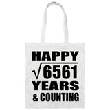 Happy 81st Anniversary Square Root of 6561 Years & Counting - Tote Bag White