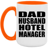 Dad Husband Hotel Manager - 15oz Accent Mug Orange