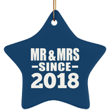 6th Anniversary Mr & Mrs Since 2018 - Star Ornament