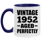 72nd Birthday Vintage 1952 Aged Perfectly - 11oz Accent Mug Purple