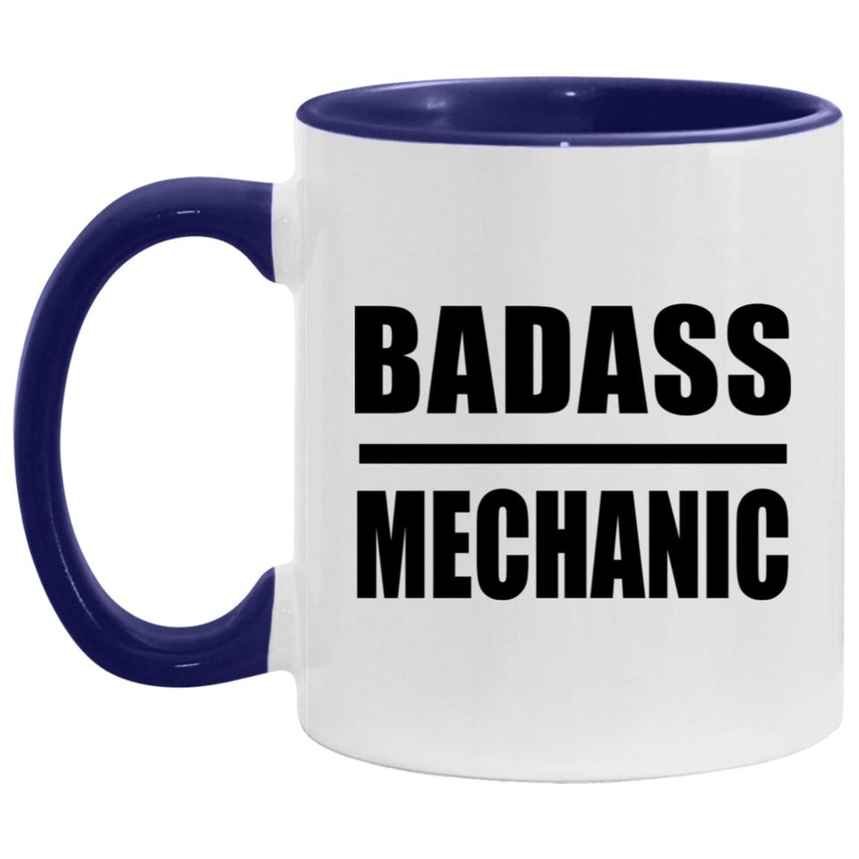 Badass Mechanic - 11oz Accent Mug Purple