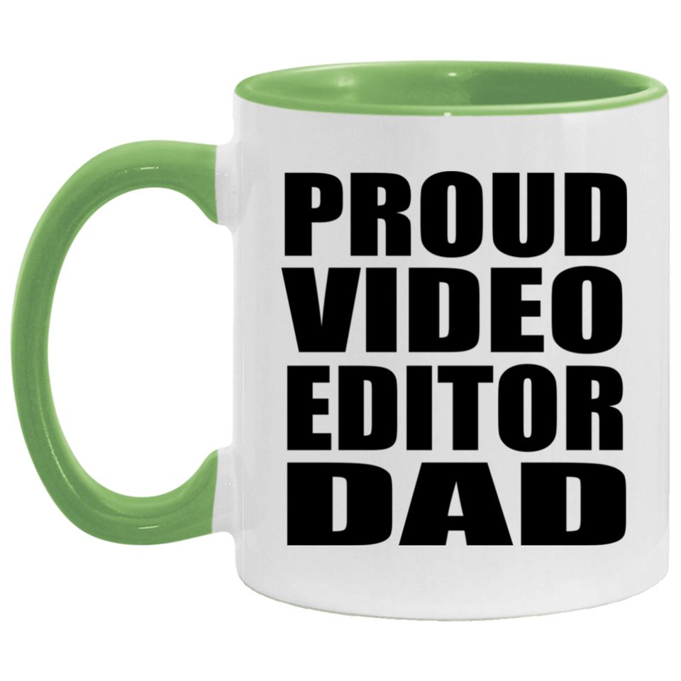 Proud Video Editor Dad - 11oz Accent Mug Green