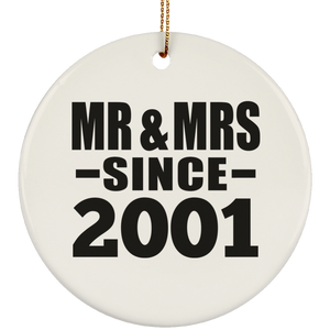 23rd Anniversary Mr & Mrs Since 2001 - Circle Ornament