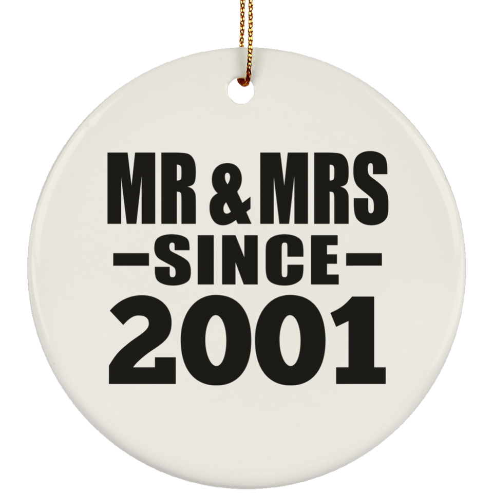23rd Anniversary Mr & Mrs Since 2001 - Circle Ornament