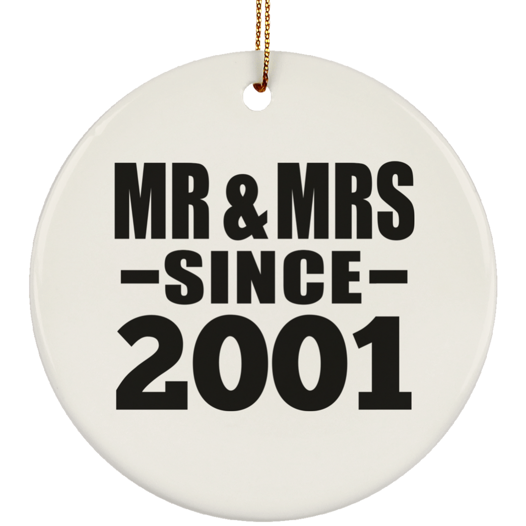 23rd Anniversary Mr & Mrs Since 2001 - Circle Ornament