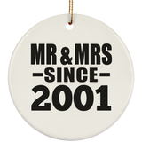 23rd Anniversary Mr & Mrs Since 2001 - Circle Ornament