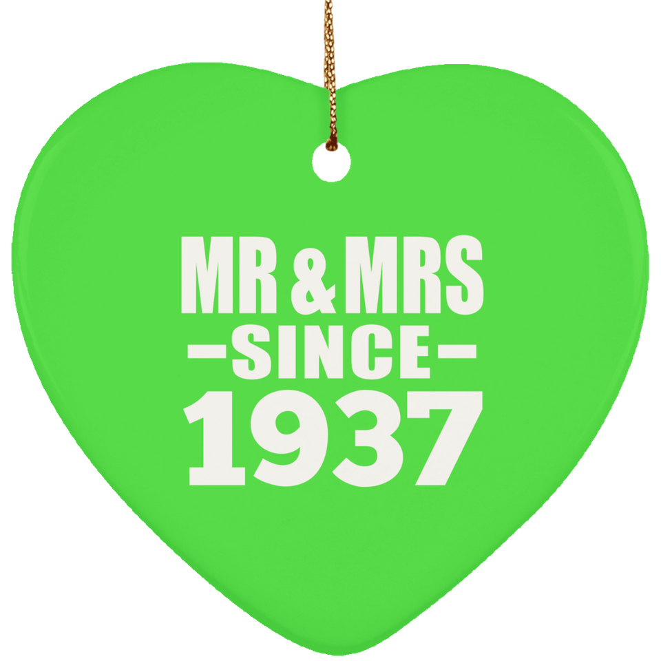 87th Anniversary Mr & Mrs Since 1937 - Heart Ornament