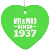 87th Anniversary Mr & Mrs Since 1937 - Heart Ornament