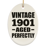 123rd Birthday Vintage 1901 Aged Perfectly - Oval Ornament