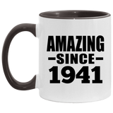 83rd Birthday Amazing Since 1941 - 11oz Accent Mug Black
