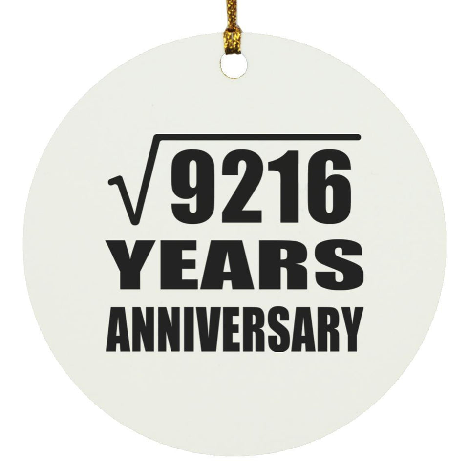 96th Anniversary Square Root of 9216 Years Anniversary - Circle Ornament