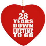 28th Anniversary 28 Years Down Lifetime To Go - Heart Ornament