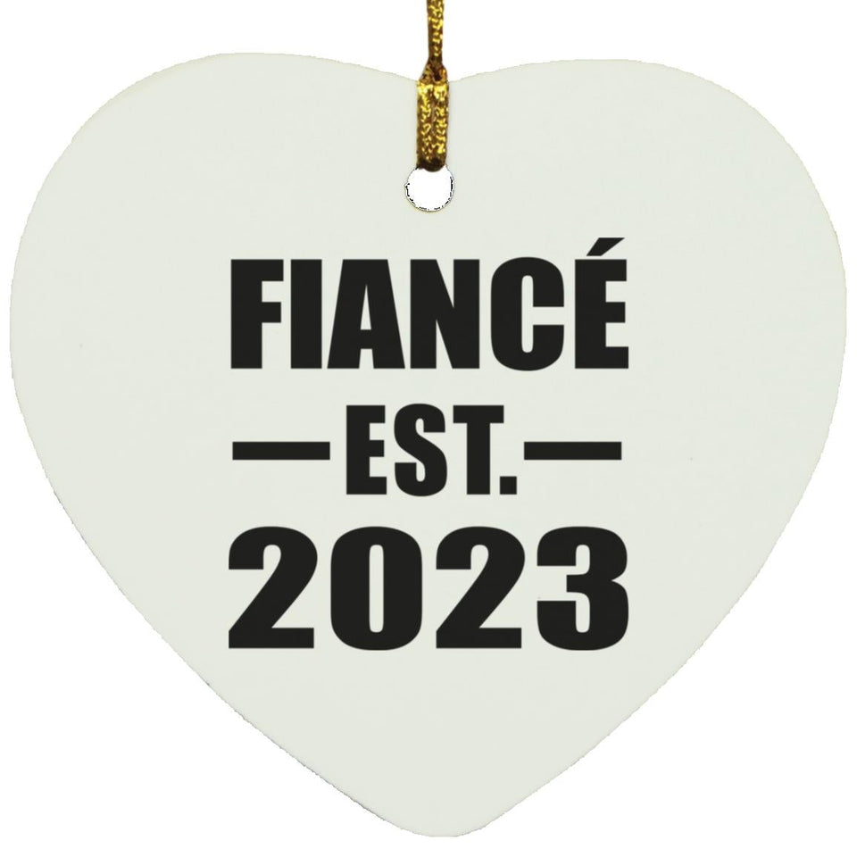 Fiance Established EST. 2023 - Heart Ornament