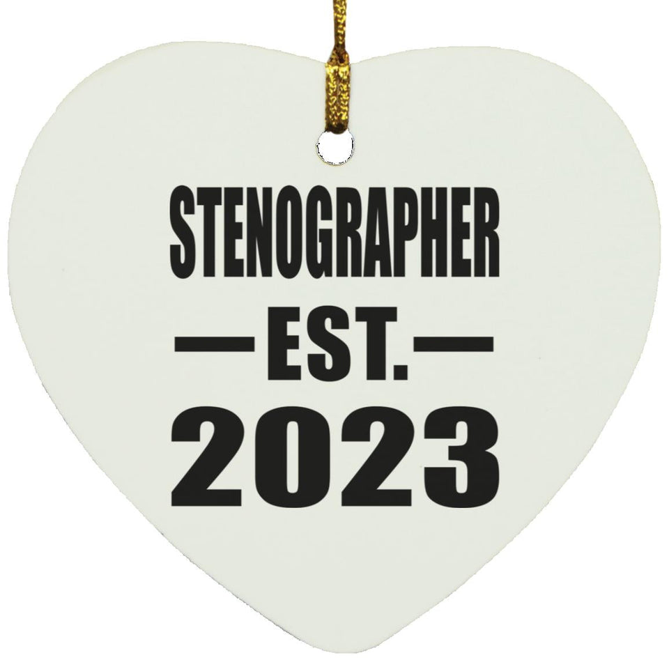 Stenographer Established EST. 2023 - Heart Ornament
