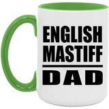 English Mastiff Dad - 15oz Accent Mug Green