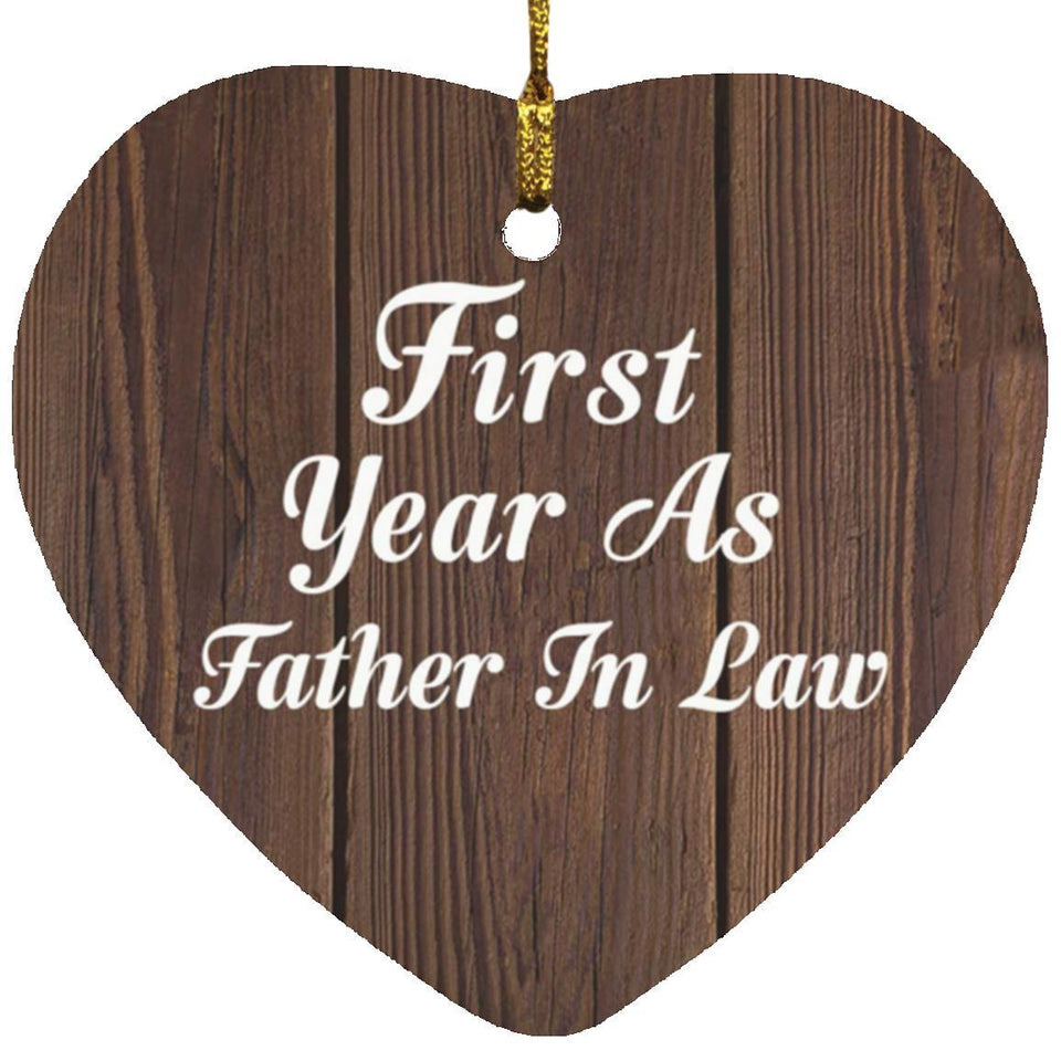 First Year As Father In Law - Heart Ornament D