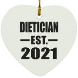 Dietician Established EST. 2021 - Heart Ornament