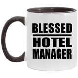 Blessed Hotel Manager - 11oz Accent Mug Black