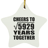 77th Anniversary Cheers To Square Root of 5929 Years Together - Star Ornament