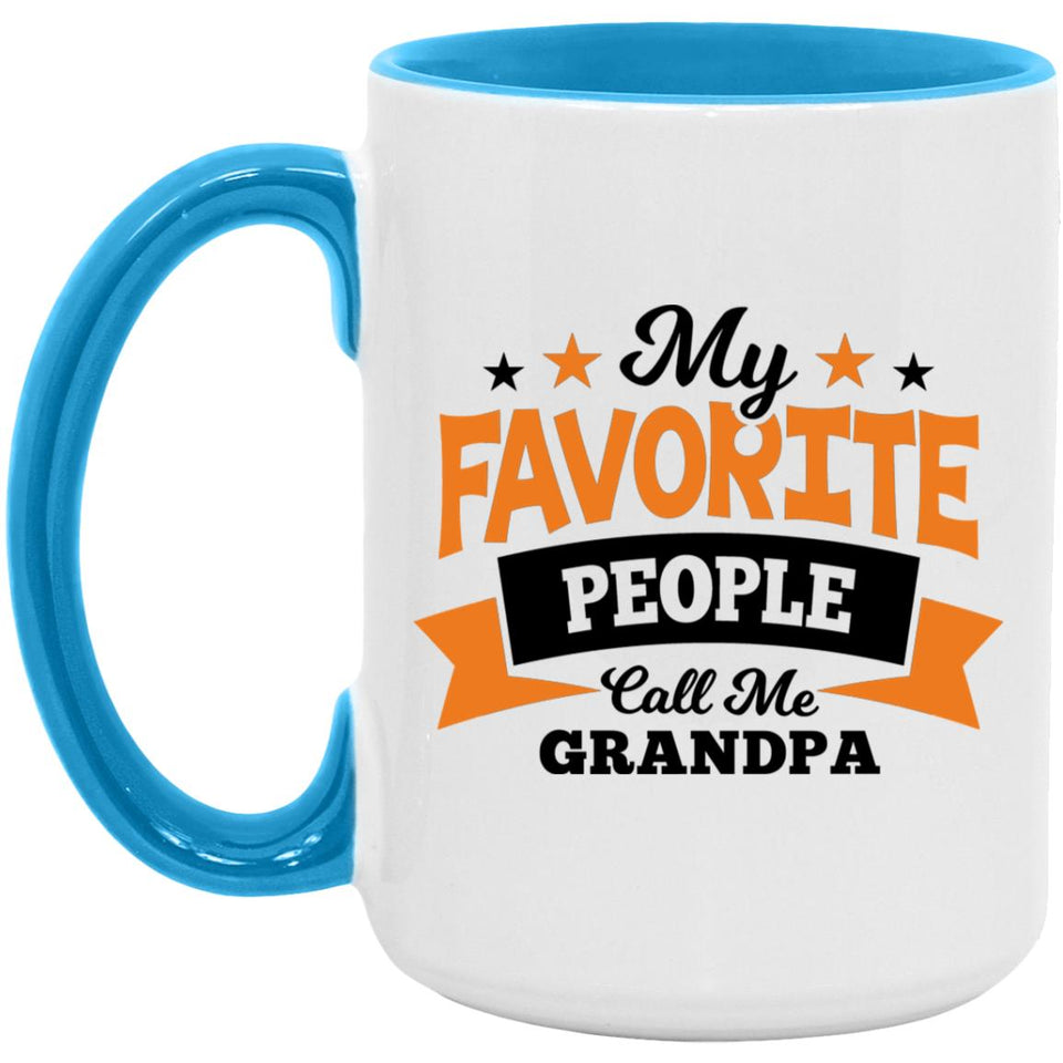 My Favorite People Call Me Grandpa - 15oz Accent Mug Blue