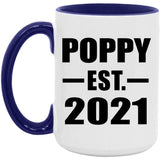 Poppy Established EST. 2021 - 15oz Accent Mug Purple