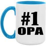 Number One #1 Opa - 15oz Accent Mug Blue