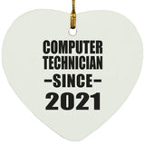 Computer Technician Since 2021 - Heart Ornament