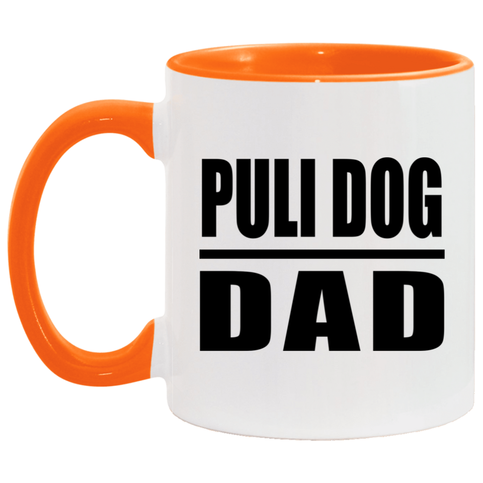 Puli Dog Dad - 11oz Accent Mug Orange