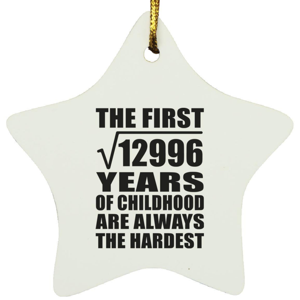 114th Birthday Square Root of 12996 Years of Childhood - Star Ornament