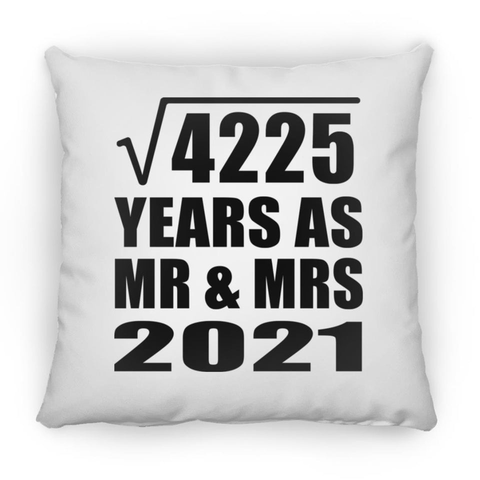 65th Anniversary Square Root of 4225 Years As Mr & Mrs 2021 - Throw Pillow
