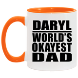 Daryl World's Okayest Dad - 11oz Accent Mug Orange