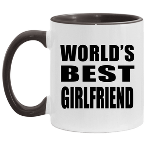 World's Best Girlfriend - 11oz Accent Mug Black