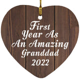First Year As An Amazing Granddad 2022 - Heart Ornament D