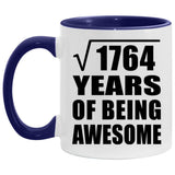42nd Birthday Square Root Of 1764 Years Of Being Awesome - 11oz Accent Mug Purple