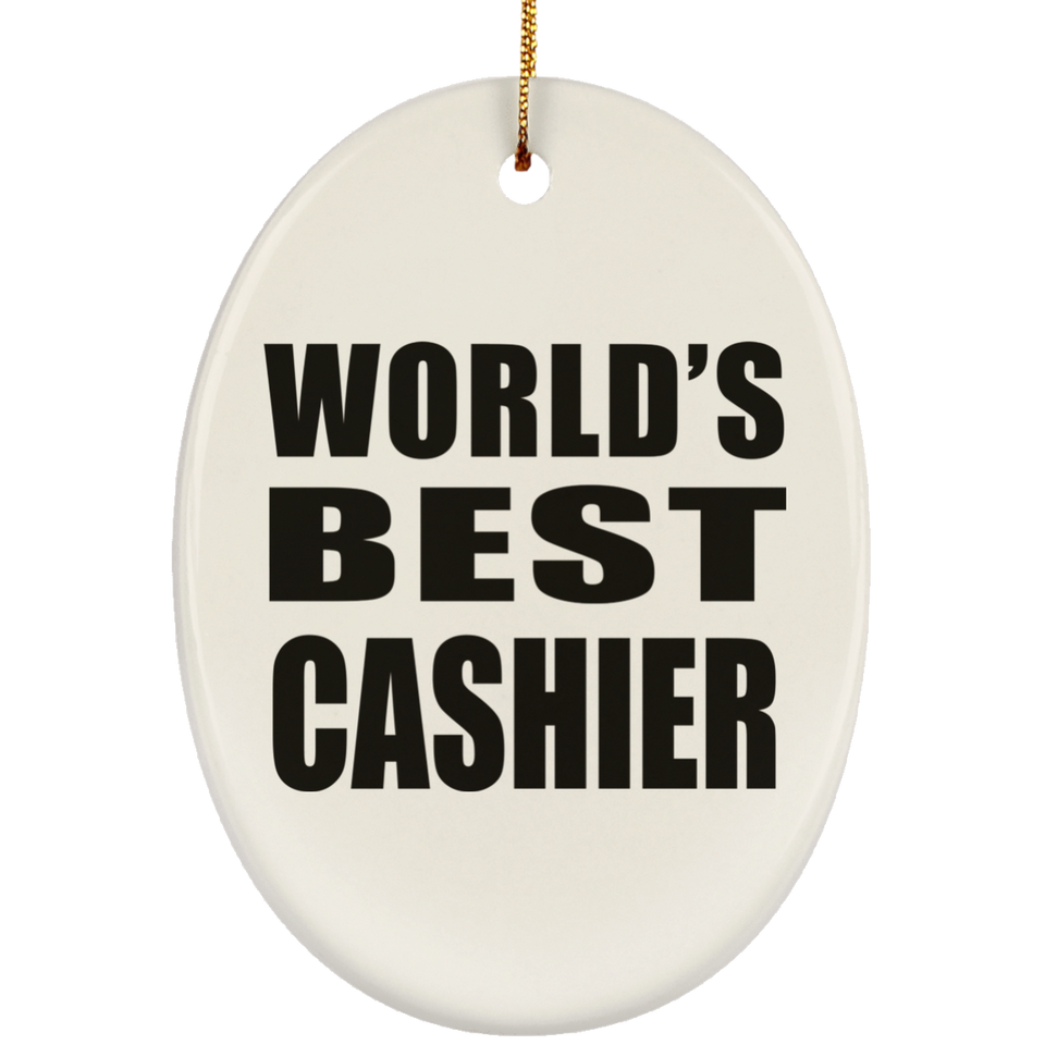 World's Best Cashier - Oval Ornament