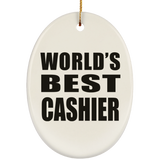 World's Best Cashier - Oval Ornament
