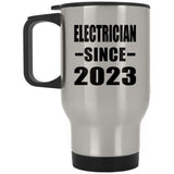 Electrician Since 2023 - Silver Travel Mug